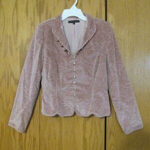 ANTONIO MELANI WOMEN'S SIZE 6 JACKET PINK PRINT VELVET BLAZER BARBIE PREPPY